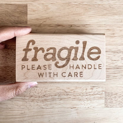 Fragile Handle With Care Rubber Stamp / Packaging Stamp / Small Business Branding Stamp / Eco Friendly Packaging