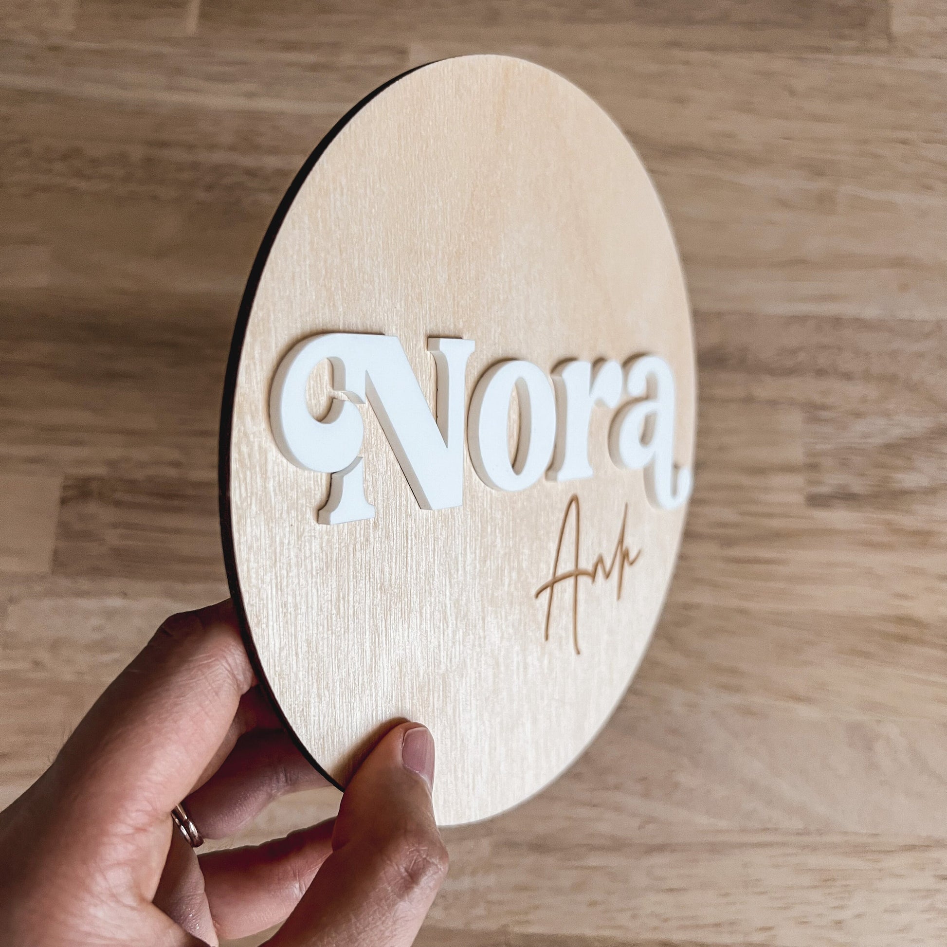 Baby Name Sign / Baby Photo Prop / Pregnancy Announcement / Wooden and Acrylic Signs