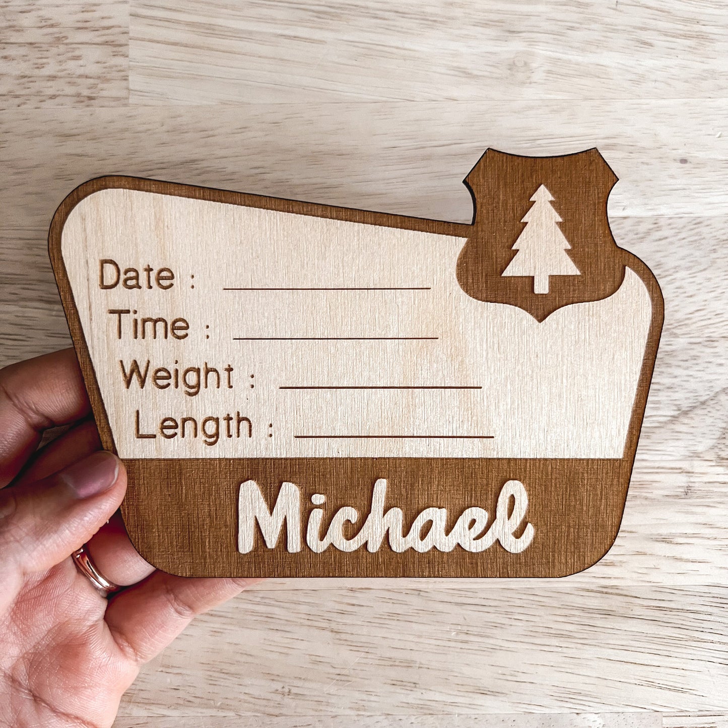 National Forest Birth Stats Sign / Baby Name Sign / Wooden New Born Name Sign / Hospital Baby Announcement Sign / National Park Sign