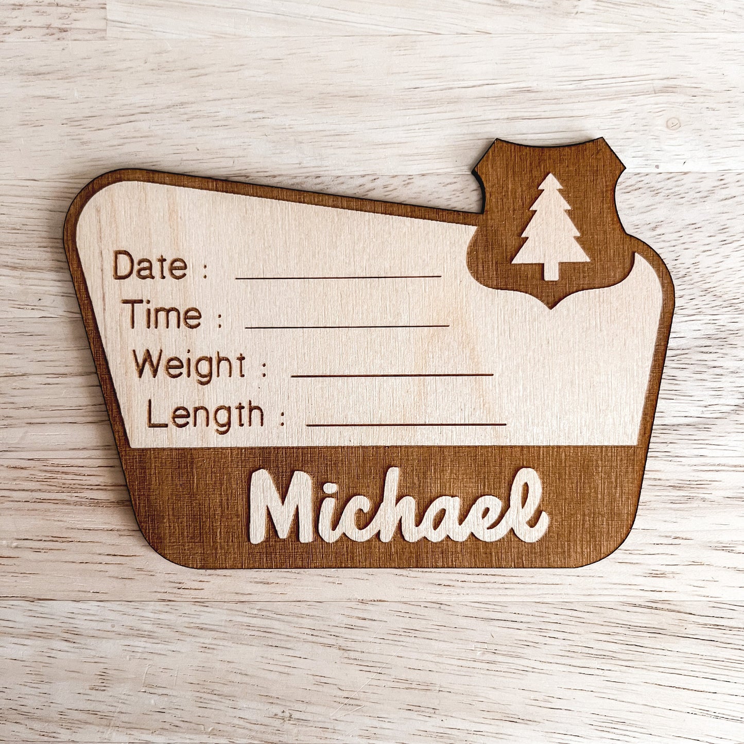 National Forest Birth Stats Sign / Baby Name Sign / Wooden New Born Name Sign / Hospital Baby Announcement Sign / National Park Sign