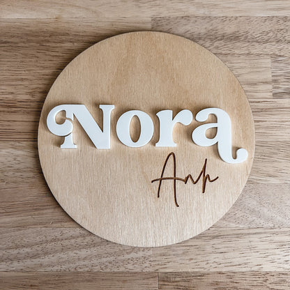 Baby Name Sign / Baby Photo Prop / Pregnancy Announcement / Wooden and Acrylic Signs