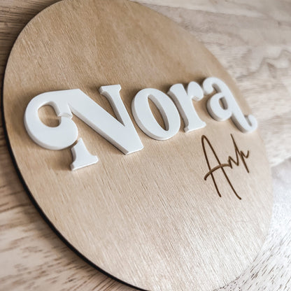 Baby Name Sign / Baby Photo Prop / Pregnancy Announcement / Wooden and Acrylic Signs