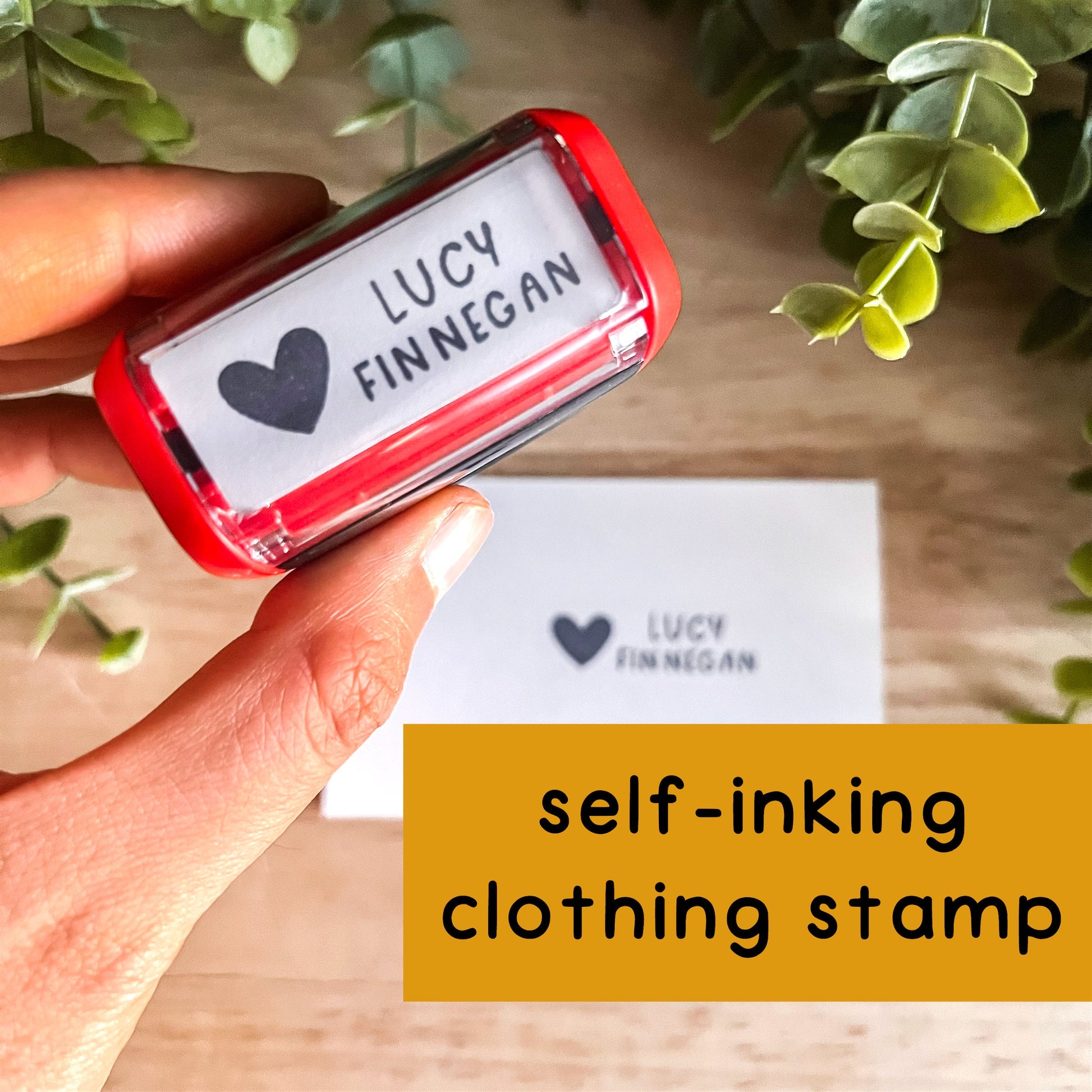 Clothing Stamp | Name Stamp for Clothing | Daycare Fabric Stamp | Love Heart Stamp | Kids Clothing Stamp | Camp Stamp | Clothing Label