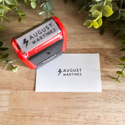Clothing Stamp | Name Stamp for Clothing | Daycare Fabric Stamp | Lightning Bolt Stamp | Kids Clothing Stamp | Camp Stamp | Clothing Label
