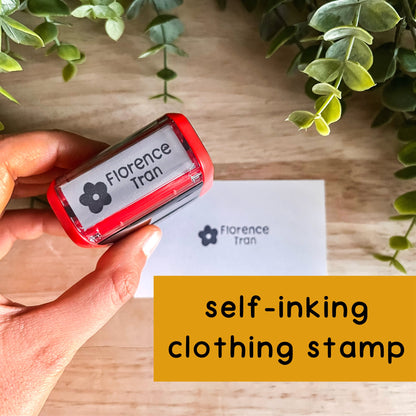 Clothing Stamp | Name Stamp for Clothing | Daycare Fabric Stamp | Daisy Flower Stamp | Kids Clothing Stamp | Camp Stamp | Clothing Label