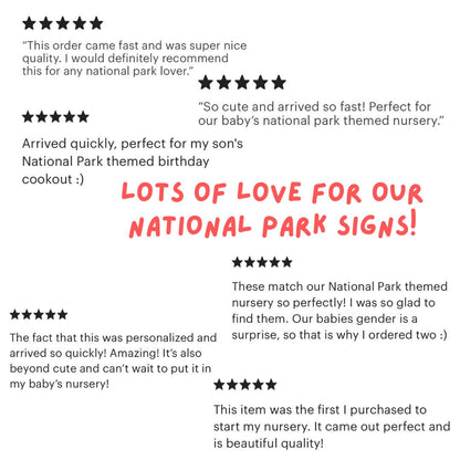 National Park Sign / Baby Name Sign / Last Name Sign / Wooden Name Sign / Baby Announcement Sign
