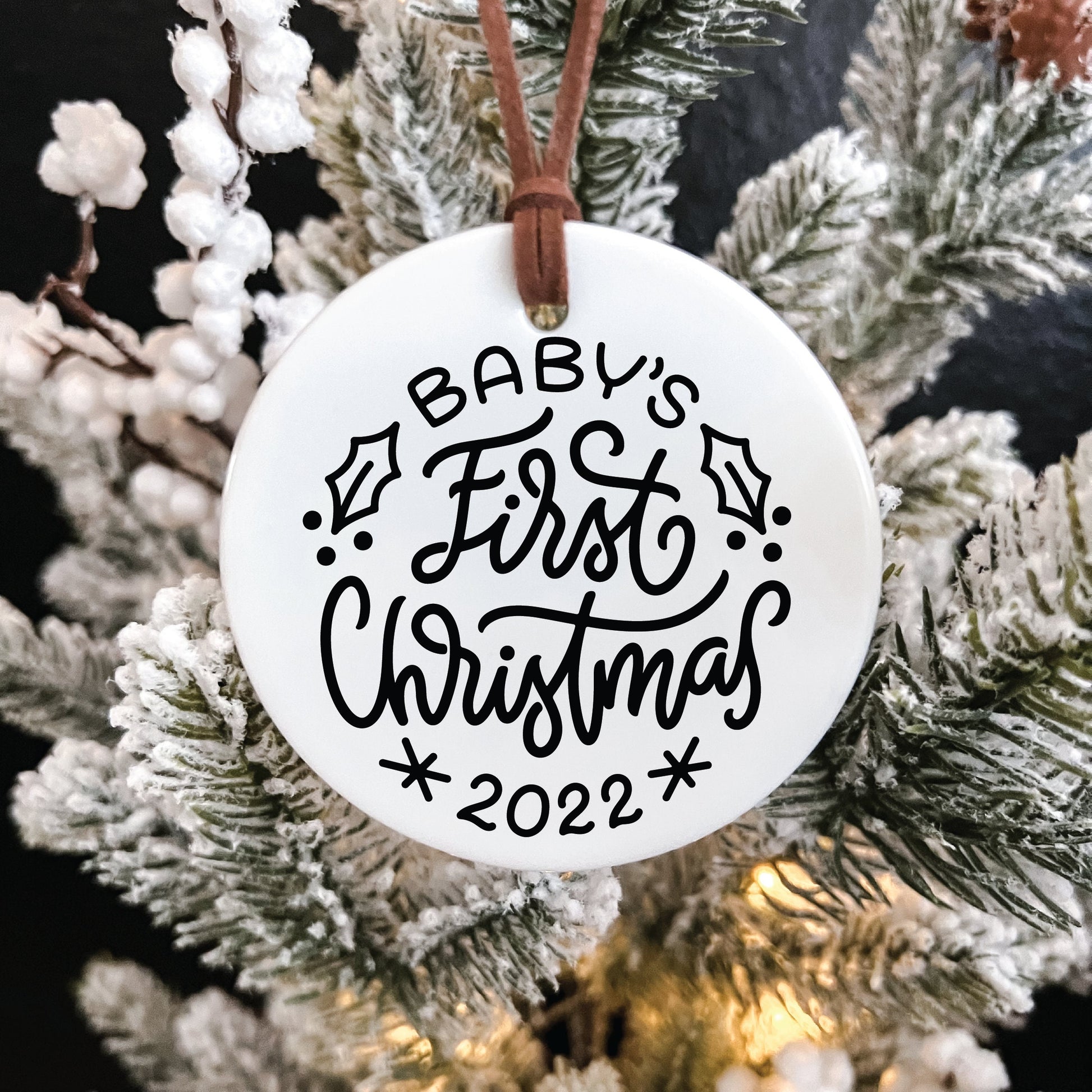 Baby's First Christmas Ornament / Ceramic Porcelain Ornament / Baby Birth Stats / Personalized Newborn Ornament / Gift for New Parents