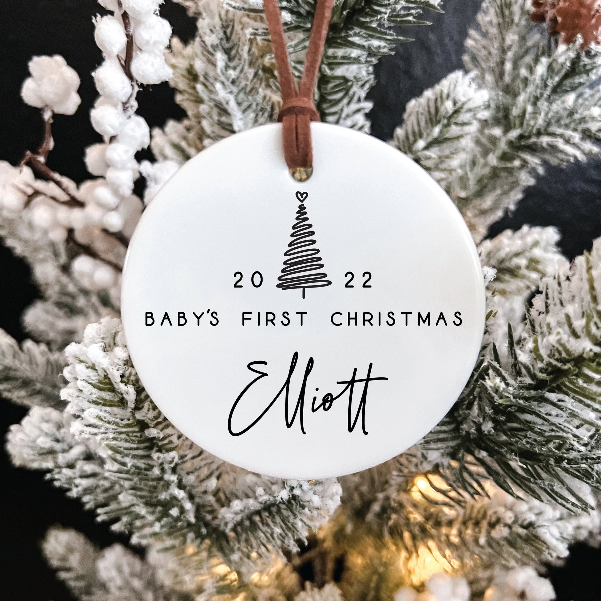 Baby's First Christmas Ornament / Ceramic Porcelain Ornament / Baby Birth Stats / Personalized Newborn Ornament / Gift for New Parents