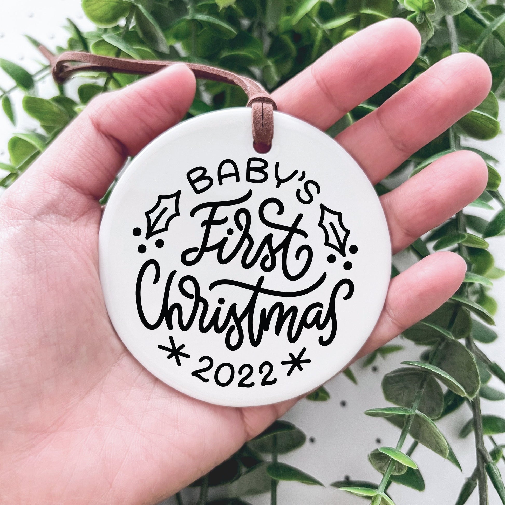 Baby's First Christmas Ornament / Ceramic Porcelain Ornament / Baby Birth Stats / Personalized Newborn Ornament / Gift for New Parents