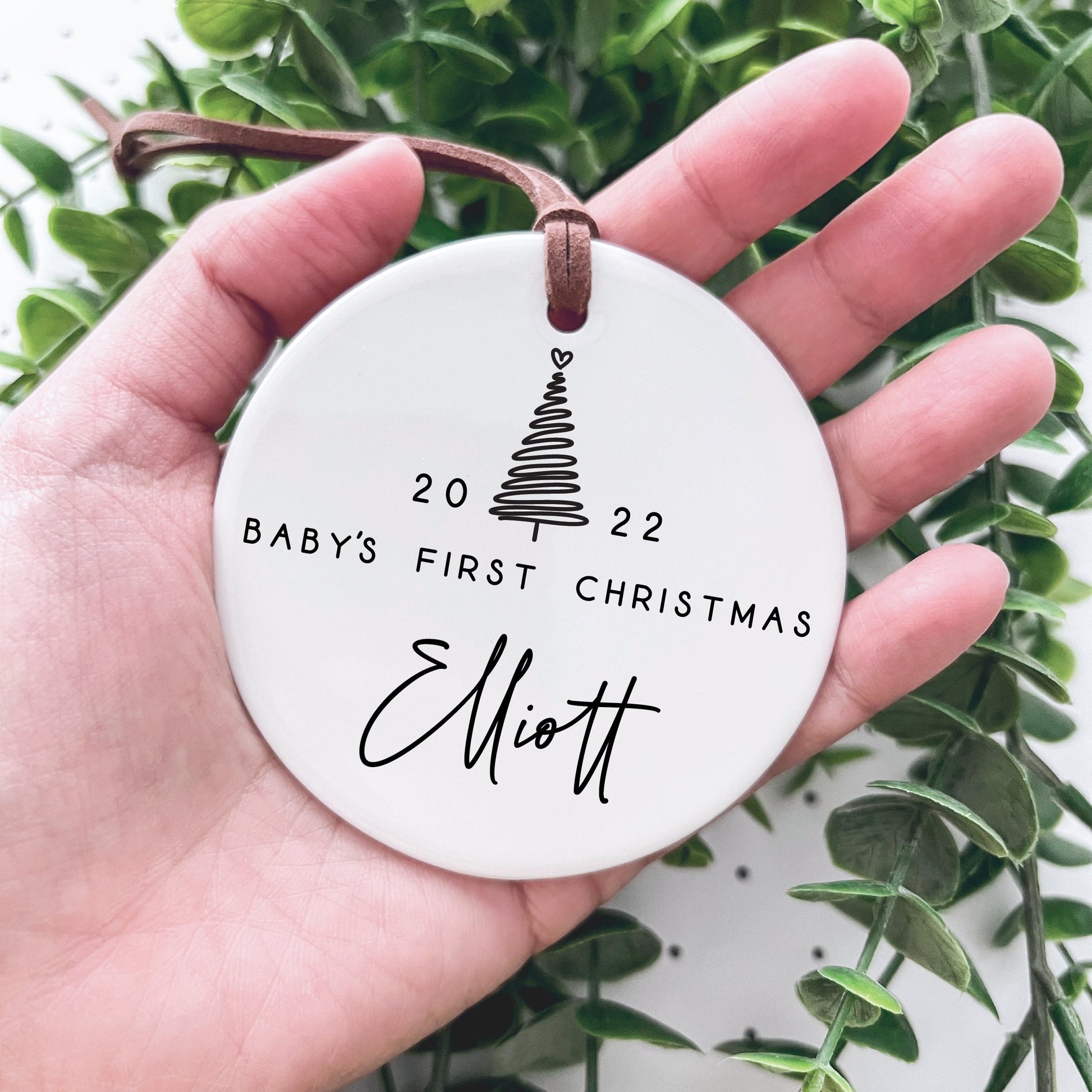 Baby's First Christmas Ornament / Ceramic Porcelain Ornament / Baby Birth Stats / Personalized Newborn Ornament / Gift for New Parents
