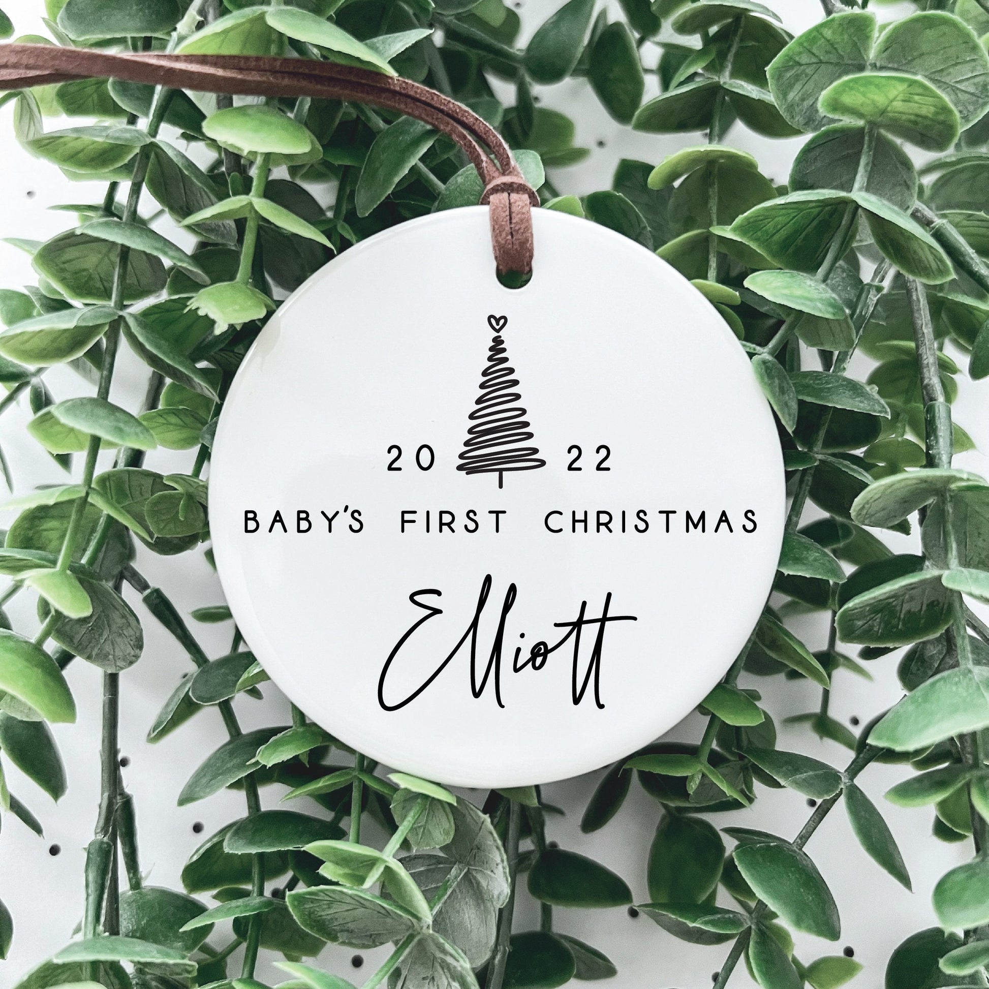Baby's First Christmas Ornament / Ceramic Porcelain Ornament / Baby Birth Stats / Personalized Newborn Ornament / Gift for New Parents