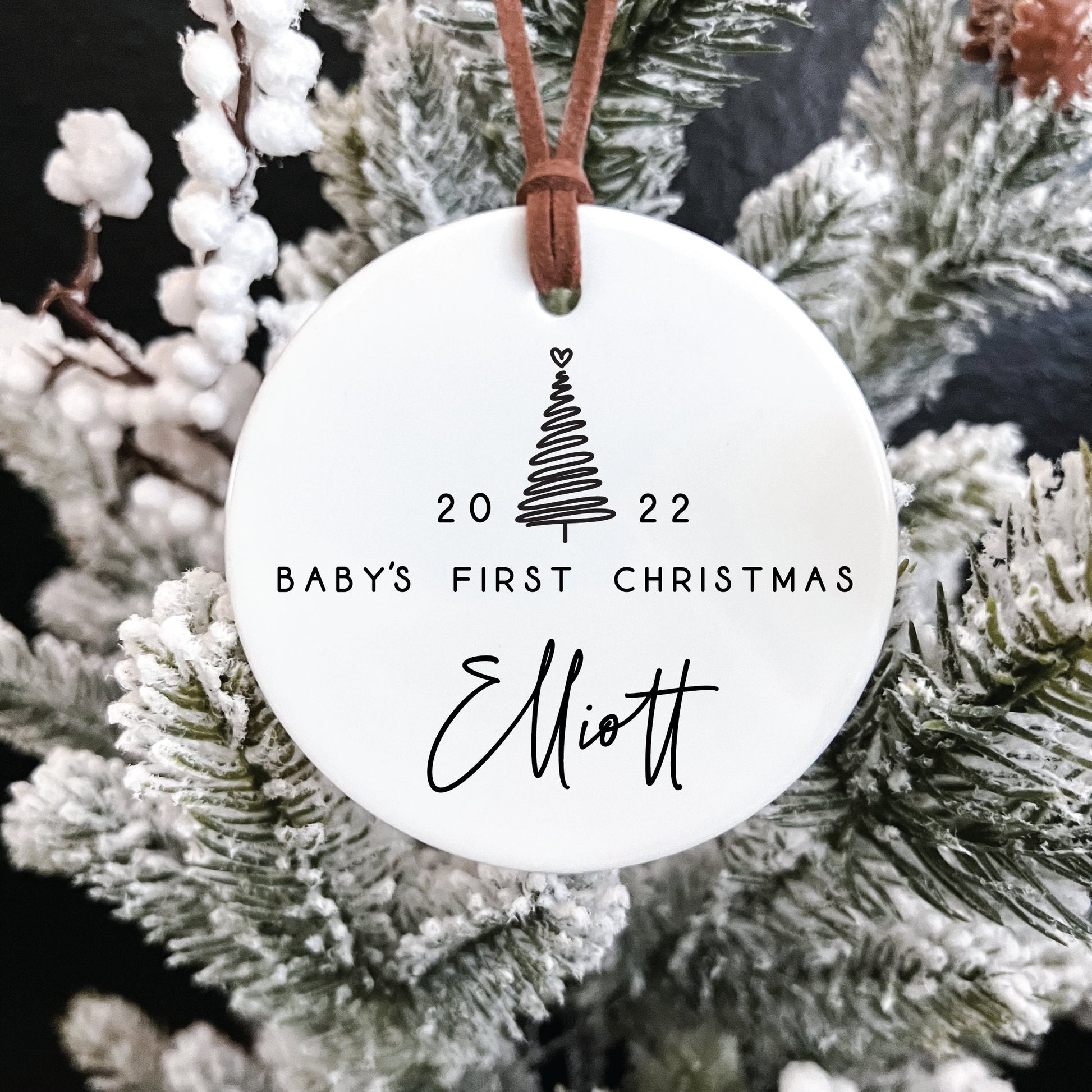 Baby's First Christmas Ornament / Ceramic Porcelain Ornament / Baby Birth Stats / Personalized Newborn Ornament / Gift for New Parents