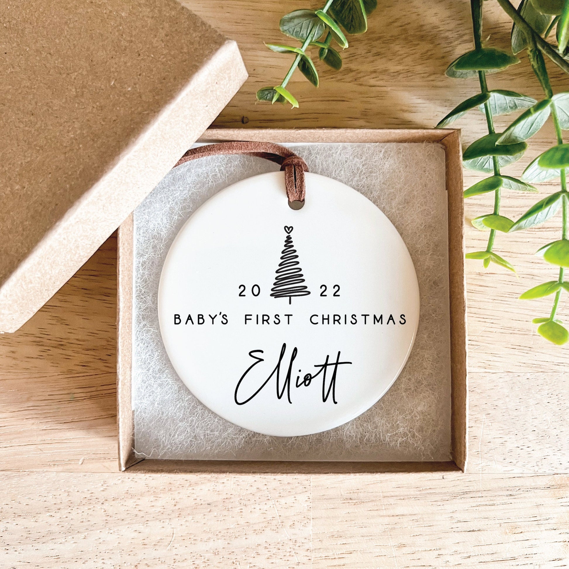 Baby's First Christmas Ornament / Ceramic Porcelain Ornament / Baby Birth Stats / Personalized Newborn Ornament / Gift for New Parents